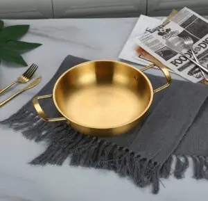 Gold stainless steel pan