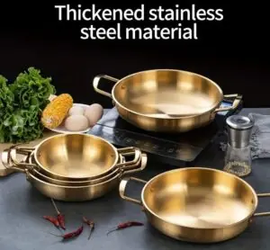 Gold stainless steel pan