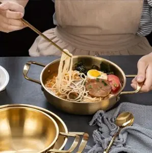 Gold stainless steel pan