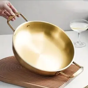 Gold stainless steel pan