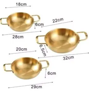 Gold stainless steel pan