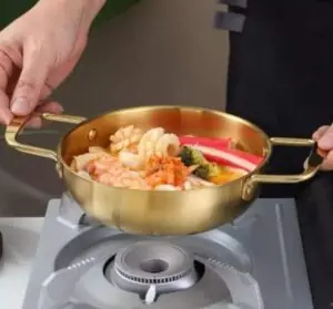 Gold stainless steel pan