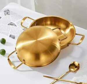Gold stainless steel pan
