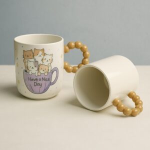 Porcelain cat mug مج قطه بورسلين