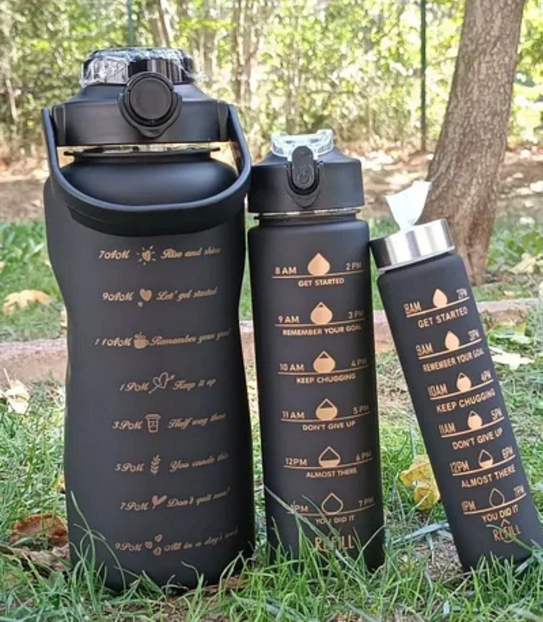 طقم زجاجة مياة بلاك