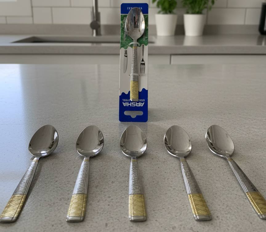 طقم معالق شوك مدهب