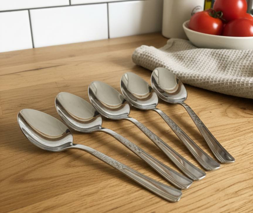 طقم ملاعق شوك فضي