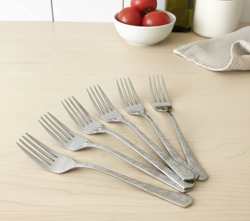 طقم ملاعق شوك فضي